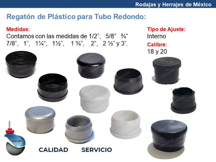 Regatones Tapones de Plástico - RODAJAS Y HERRAJES DE MÉXICO